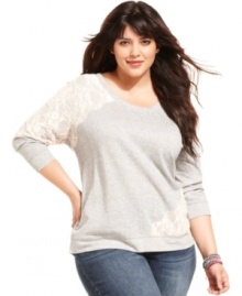 Lace up your casual style with American Rag's plus size sweatshirt-- it's so trend-right!