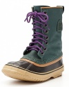 A hardy mix of canvas and rubber stylishly protects your toes from icy elements. By Sorel 1964.