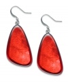 An organic-inspired design made for bold looks, by Style&co. Red resin accents add rich color to these drop earrings. Crafted in hematite tone mixed metal. Approximate drop: 1-1/2 inches.