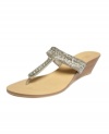 Sparkly with a nice wedge heel. INC International Concepts' Melva wedge sandals are the quintessential sequined thongs.