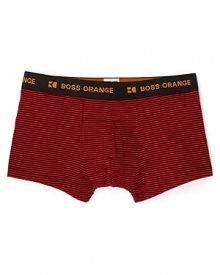 From BOSS Orange, super soft boxer briefs rendered in a vivd stripe pattern.