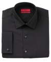 Go for the cool contrast. This black Alfani RED dress shirt is the perfect foundation for a bright tie.