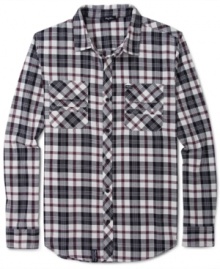 Get checked out in this handsome shirt by LRG and make a lasting impression.