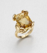 From the Horsebit Cocktail Collection. A faceted cognac quartz stone in an 18k gold horsebit setting. 18K goldCognac quartzWidth, about .5Made in Italy