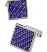 Make a lasting impression with these elegant polished rhodium square cufflinks by Donald J. Trump.