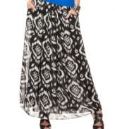 Go for a global-inspired look with this tribal-printed Vince Camuto maxi skirt -- a hot spring trend!