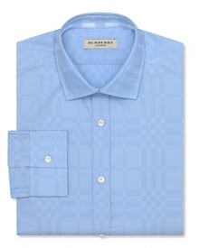 With a tonal check pattern, the Burberry Sanforth dress shirt offers understated, polished style.