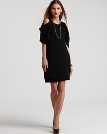 DKNY Drape Sleeve Cold Shoulder Dress