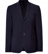 Stylishly sleek, this classic blazer from Costume National will lift your workweek style from mundane to urbane - Notched lapels, two-button closure, single chest pocket, waist flap pockets, slim fit -Style with a striped button down, matching pants, and suede ankle boots