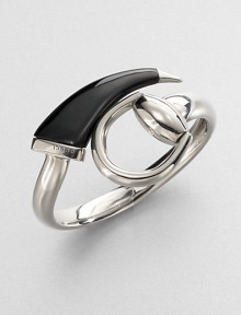 From the Horsebit Collection. An aged-finished sterling silver design that features an iconic horsebit accented with black horn. Sterling silverBlack hornDiameter, about 2.75Slip-on styleMade in Italy