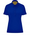 Add luxe appeal to preppy-cool style with this chic silk polo from Paul Smith - Button front half placket, small spread collar, short sleeve, modern slim fit, asymmetrical hem - Pair with slim jeans, a cardigan, and embellished ballet flats