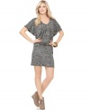 In a black & white slub knit, this Studio M dress is perfect for an effortless-chic look -- a braided belt ties it all in!