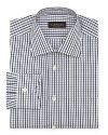 Canali White Grnd, Royal Blue/Grey Check Dress Shirt - Slim Fit