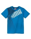 Multicolor stripes and the distinctive PUMA logo add a casual-cool accent to a basic tee.