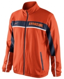 Turn up the volume and make the support of your favorite NCAA team loud and clear with this Syracuse Orange jacket featuring Dri-Fit technology from Nike.