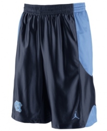 Get your game on while supporting your favorite NCAA team with these North Carolina Tar Heels basketball shorts featuring Dri-Fit technology from Nike.