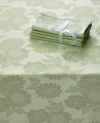 All set for spring. With a tablecloth and napkins for up to four guests, this Dinner Party Medley table linens set offers efficiency for the busy host and a sage-green floral motif to make the meal truly elegant.