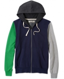 You style standard just became a standout with the cool color-blocked design on this hoodie from Chor.