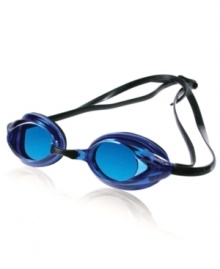 Swim longer wearing these anti fog goggles by Speedo made with a double head strap to help keep it in place.