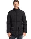 THE LOOKStand collar with zip-out hoodZip frontZip slash pockets at chestDouble-entry patch pockets at waistKnit storm cuffsTHE FITAbout 27 from shoulder to hemTHE MATERIALShell: nylonFill: 80/20 duck downFully linedCARE & ORIGINDry clean Imported