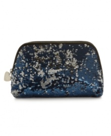 Dazzling with multicolored sequins, this cosmetic bag from Nine West is glam whether your look is day or night.