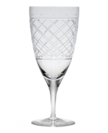 An intricate bias check pattern on crystal adds sparkling sophistication to an elegant evening.