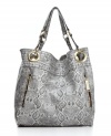 Gleaming gold ring hardware and python embossing lend this Steve Madden purse a glam vibe this season.