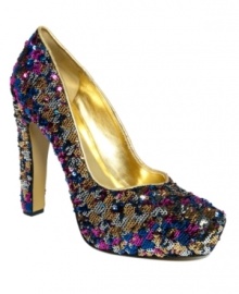 Hey there, twinkle toes! With their layers of colored sequins and ultra-femme cut, the Cress platform beauties by Nine Westwere made to grab attention.