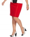 Zip up your day to play style with Calvin Klein's plus size pencil skirt.