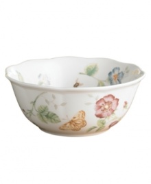 Let your creativity shine through with the Butterfly Meadow mix-and-match dinnerware collection. Perfect for any entree both savory and sweet, this generously sized serving bowl features a fresh pattern of butterflies and flowers. Qualifies for Rebate