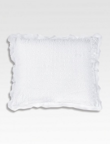 So feminine, this intricately embroidered, ruffle-edged design is the perfect touch in pure white.16 X 20CottonMachine washImported