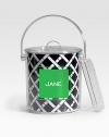 A double-walled Lucite container makes an ideal poolside or dinner table attraction. Simply remove the personalized insert for easy cleaning. Includes lid and tongs 10H X 6 diam. Hand wash ImportedFOR PERSONALIZATION Select a quantity, then scroll down and click on PERSONALIZE & ADD TO BAG to choose and preview your monogramming options. Please allow 2 weeks for delivery.