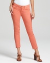 These sherbet-hued Tory Burch jeans amp up workweek attire with a slim cut and a versatile ankle-grazing cropped silhouette.