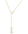 Simply elegant. This necklace from Majorica is crafted from from 18k gold vermeil over sterling silver with organic man-made pearls (10/12 mm) adding a classic touch for the pendant. Approximate length: 20 inches. Approximate drop: 2-1/2 inches.