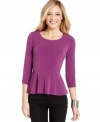 NY Collection's petite top features a stylish peplum hem for a fashion-forward look!