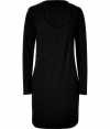 Chic black cowl neck dress from Michael Kors - Channel sophisticated ease in this cowl neck cocktail dress - Cowl neck, draped fit, long sleeve- Wear with pattered tights, a slim trench, and peep-toe heels