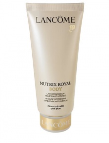 Intense Restoring Lipid-Enriched Lotion. Nurture very dry skin back to supple softness. RESCUE your skin from serious dryness. Instantly relieve uncomfortable tightness and smooth the roughness caused by extreme dehydration. REPAIR the appearance of dry and very dry skin with ROYAL LIPIDÉUM, a unique technology enriched with Royal Jelly that supplements skin's own natural lipids for intense hydration.PROTECT your body with renewed levels of moisture-trapping lipids.