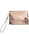 Elevate your evening look with this exquisite envelope clutch from BCBGMAXAZRIA. Dressed to impress in high-shine metallic patent leather and signature golden hardware, it features a detachable wristlet strap for versatile style and convenience.