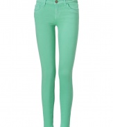 Embrace springs penchant for pastels in Current/Elliotts minty skinny jeans - On-trend, 7/8 cut crops at ankles, classic five-pocket style, zip fly, button closure, belt loops - Form-fitting - Pair with chunky knits and flats, or dress up with feminine tops and statement heels