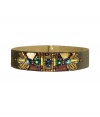 Luxury belt made ​.​.of fine, khaki suede - Absolute it piece, wide with elegant studded colored stones - Upgrades any outfit  - Pair with jeans, leather pants or pants suit