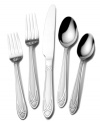 Crisscrossed with elegance, the Mirage Frost flatware set combines matte handles and mirror-polished tines, bowls and blades in casual stainless steel. With place settings for four from International Silver.