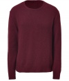 With its ultra luxurious cashmere and understated elegant shades of burgundy heather, Neil Barretts crew neck pullover is a timeless classic must - Rounded neckline, long sleeves, ribbed trim, classic fit - Pair with favorite jeans and brogues