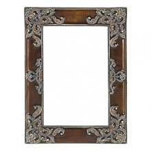 The Olivia Riegel Brown Topaz Enamel Frame is finely detailed with sable colored enamel and topaz Swarovski crystals.