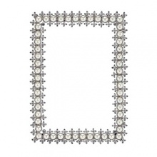 Crystal & Pearl Frames by Olivia Riegel. Delicate frame with faux pearls and Swarovski crystals in a silver-tone metal finish.