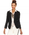 Faux-leather sleeves up the edge on this Sanctuary blazer for a hot fall look!