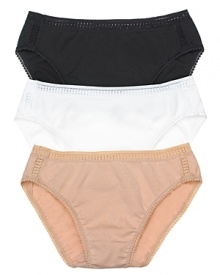 Cotton hi-cut brief with lace trim from OnGossamer.