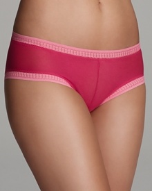 Lace-trimmed boyshorts from OnGossamer, updated in the season's must have hue.