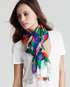 A sheer woven scarf with a collage of colorful spots, an edgy style from MARC BY MARC JACOBS.