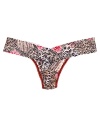 Sweet and sassy combine in this animal and rose print low-rise thong from Hanky Panky.