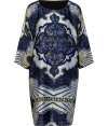 Take an iconic stance on this seasons penchant for prints with Emilio Puccis exquisitely elegant kaleidoscopic silk sheath - Scooped neckline, 3/4 dolman sleeves, seamed cuffs, side slit pockets, pull-over style - Relaxed fit - Pair with bright pumps and sleek totes for a seamless transition from work to cocktails